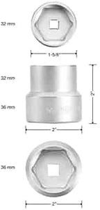 OEMTOOLS 25421 32mm and 36mm Double Female Oil Filter Socket, 3/8 Inch Drive - Image 2