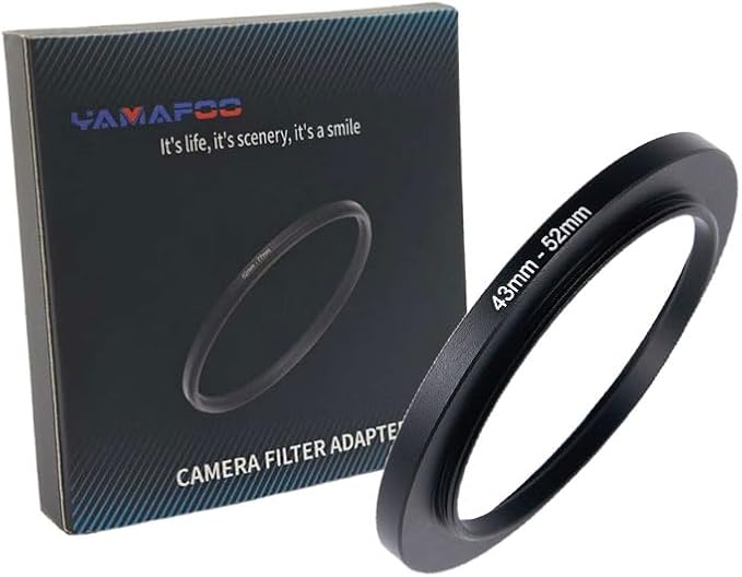 YAMAFOO 43mm to 52mm Step-Up Ring/Step Down Rings Filter Adapter by YAMAFOO
