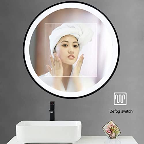 Bathroom Mirror Round Illuminated LED Light Bathroom Mirror, Wall Mounted Mirror - Image 2