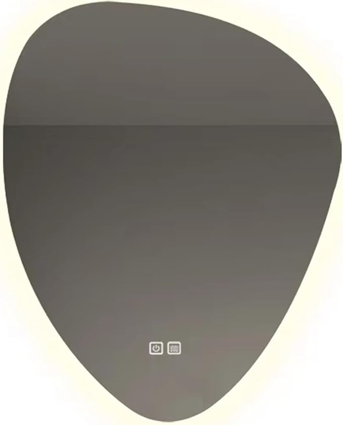 Irregular Bathroom Mirror with LED Lights, Wall Mounted Mirror with Touch by YUGXTH