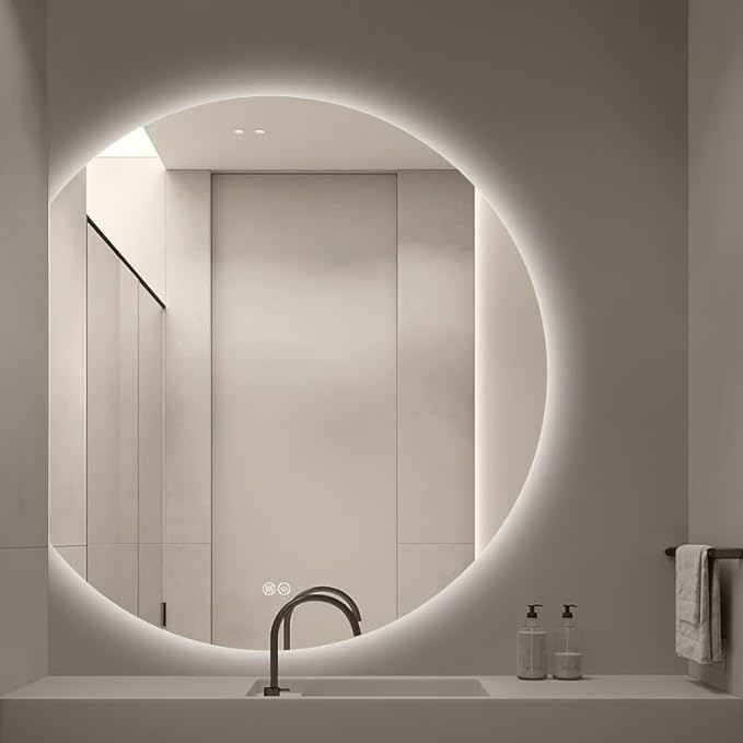 Bathroom Mirror, Dimmable LED Vanity Mirror Half Circle, Illuminated Mirror - Image 7