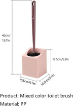 Toilet Scrubber Soft Hair Wall Mount Toilet Brush and Holder, Long Handle - Image 2