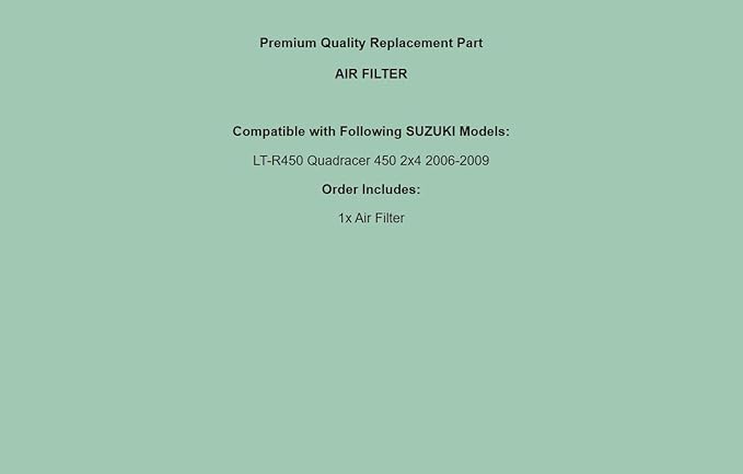 Replacement Air Filter Cleaner For Suzuki LT-R450 LTR450 Quadracer 450 2x4 2006 - Image 7
