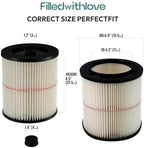 17816 9-17816 Red Stripe Vacuum Cartridge Filter Compatible Craftsman Shop Vac - Image 4