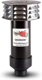 OdorHog Metal Cap Slip On Vent Stack Pipe Filter 1.5" Black ABS, Removes by OdorHog-StoptheStink