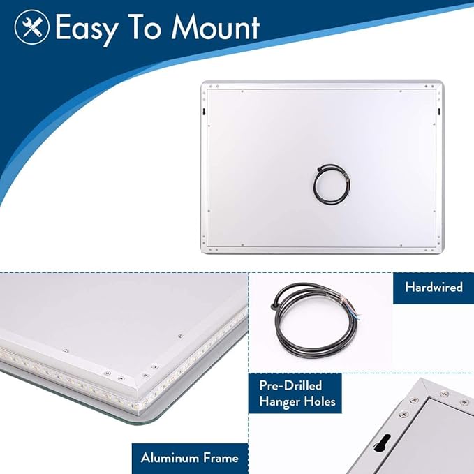 Illuminated LED Bathroom Mirror, Wall Mounted Backlit Makeup Vanity Mirror - Image 6