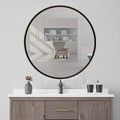 Round LED Bathroom Mirror Demister Pad IP44 Vanity Large Mirror Cold Light by Unknown