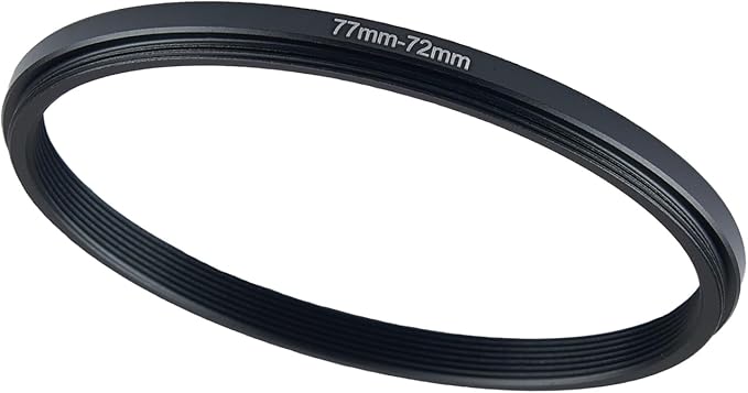 77mm to 72mm Step Up Ring Filter Adapter Black Metal Step up Adapter Rings by Unknown