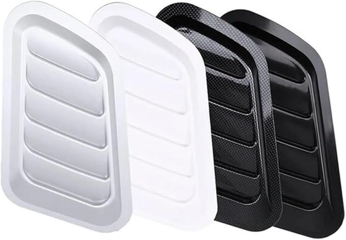 2Pcs ABS Car Air Flow Intake Hood Scoop Vent Bonnet Cover Universal DIY - Image 3