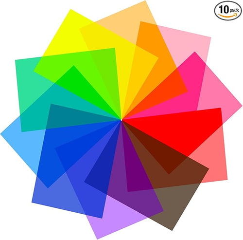 10 Pack Gel Light Filter Transparency Color Film Plastic Sheets Colored by SouilGoal