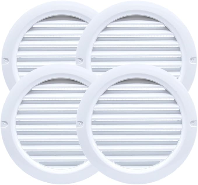 VENTS-US - 4" White Round Plastic Vent Cover - Compatible with 4 Inch Diameter - Image 2