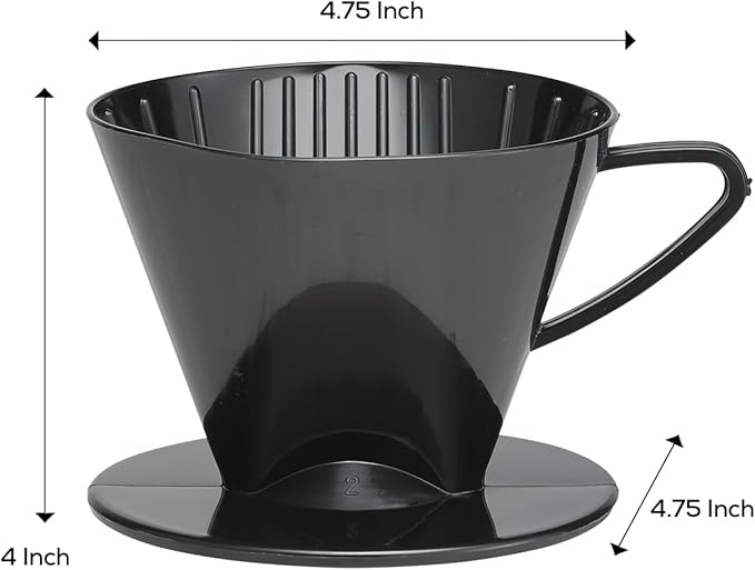 Fino Pour-Over Coffee Brewing Filter Cone, Number 2-Size, Brews 2 to 6-Cups - Image 3
