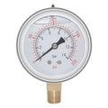 Joywayus Pressure Gauge 0-200 PSI Brass 1/4" NPT Male Thread Lower Mount by Joywayus