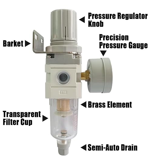 1/4" NPT Air Filter Pressure Regulator Combo Water Separator - Image 4