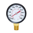 Joywayus Pressure Gauge 0 to 300 PSI Brass 1/4" Male NPT Thread Lower Mount by Joywayus