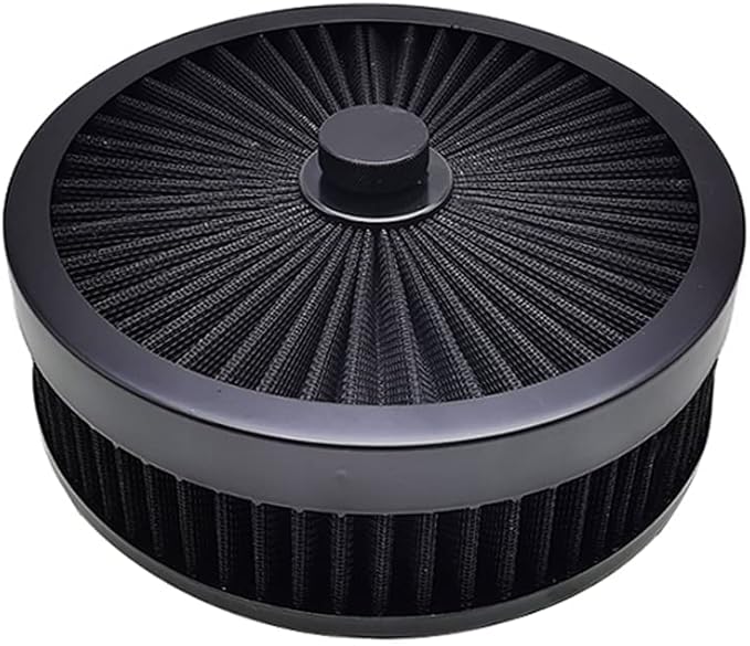 X-AVION Full Flow Round 9''X2'' Air Filter Assembly Kit Black Washable and - Image 4