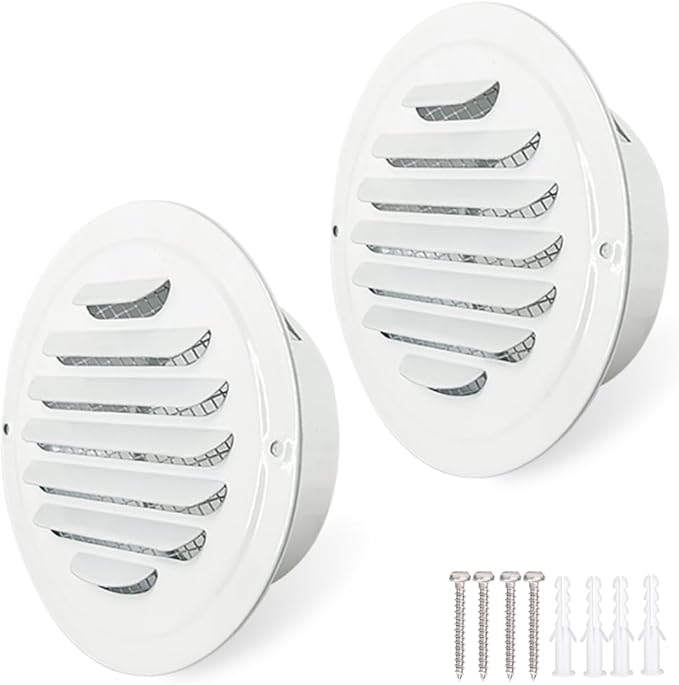 4 Inch Round Air Vent Covers, LouanXpert Stainless Steel Soffit Vent Covers by LouanXpert