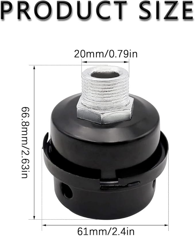 2 Pcs 20mm Air Compressor Silencer Filter, 1/2"Thread Intake Filter Noise - Image 5