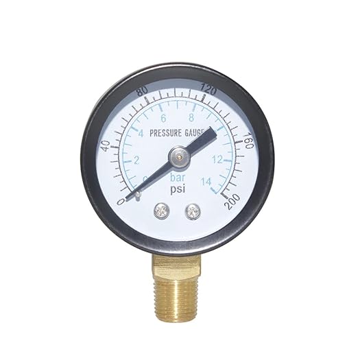 Joywayus Pressure Gauge 0 to 200 PSI Brass 1/8" Male NPT Thread Lower Mount by Joywayus