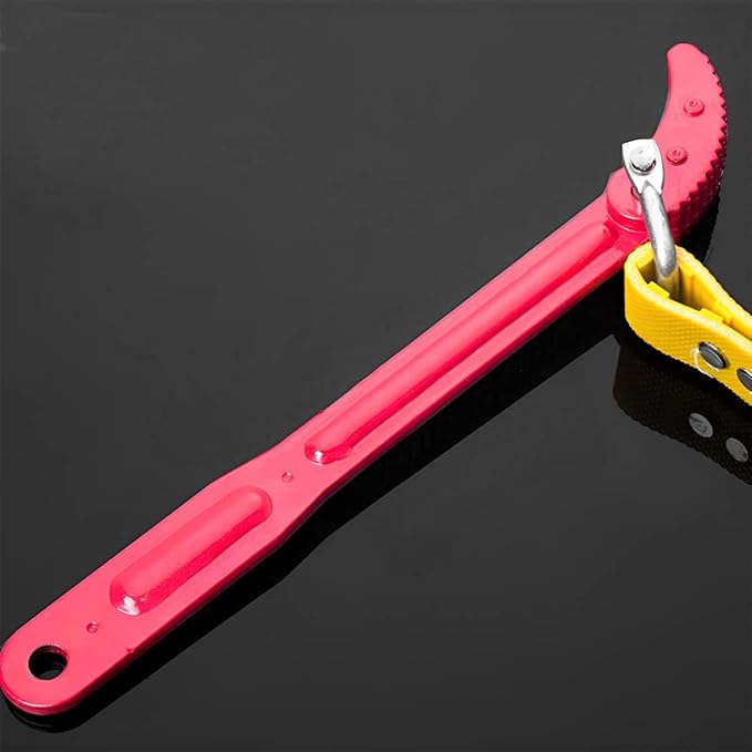 AUCELI Belt Type Oil Filter Wrench, Adjustable Strap and Steel Handle Removal - Image 3