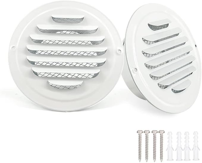 6 Inch White Soffit Vent Covers, LouanXpert Stainless Steel Round Air Vent by LouanXpert