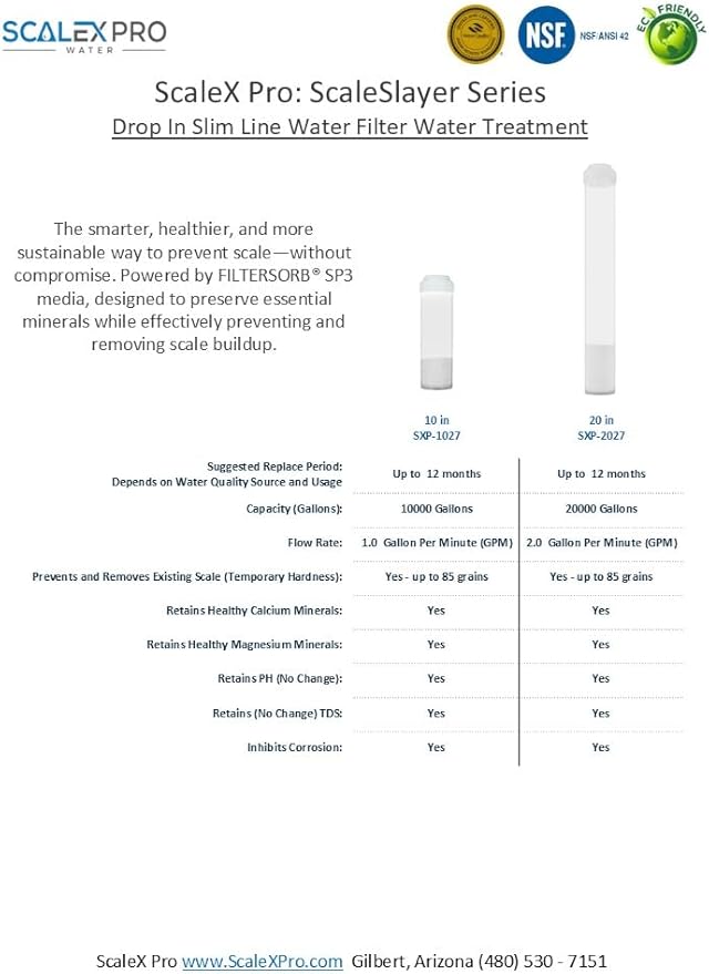 ScaleSlayer 10in Slim Line Drop In, High Capacity Water Filter Replacement - Image 8