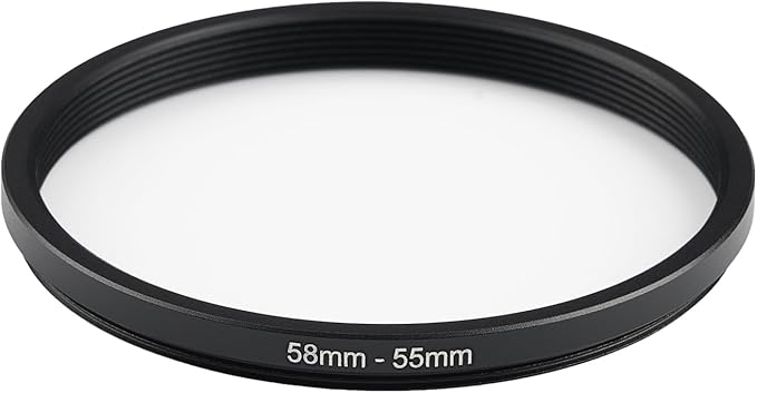58mm to 55mm Step-Down Ring Filter Adapter, Metal Ring Step-Down Rings Adapter - Image 2