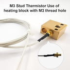 Ender 3 M3 Thermistor 300°C 1m/39.4Inch, 3D Printer M3 Stud Thermistor - Image 3