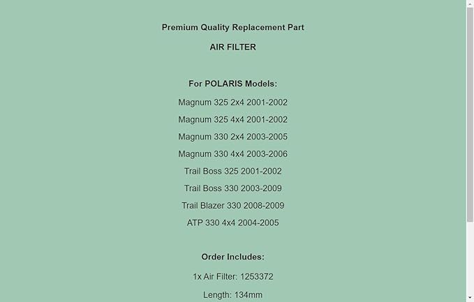 Replacement 1253372 Air Filter Cleaner - Image 6
