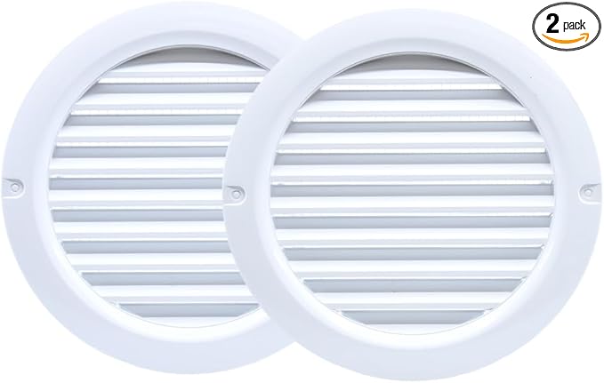VENTS-US - 4" White Round Plastic Vent Cover - Compatible with 4 Inch Diameter by VENTS-US