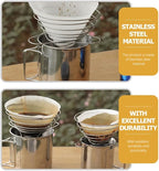 Cabilock Foldable Stainless Steel Coffee Filter Dripper Portable Cone Funnel - Image 6