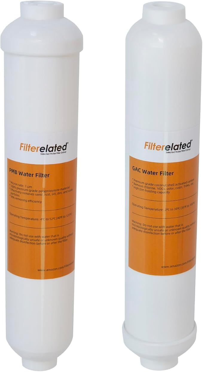 Filterelated 2-Pack GAC & PMB RO Water Filter Cartridges, by Filterelated