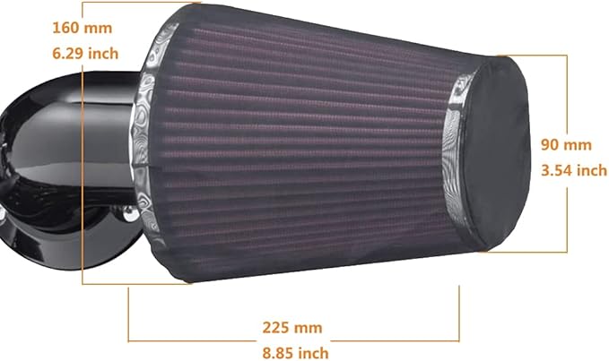 Motorcycle Air Cleaner Filter Waterproof Brreather Rain Sock Black Protective - Image 3