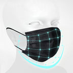 NNPCBT 100PCS 3 Ply Black Disposable Face Mask Filter Protection Face Masks - Image 3
