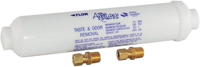 EZ-Flo 10 Inch Line Water Filter, Brass 1/4 Inch MIP x 7/16 Inch Compression by EZ-FLO