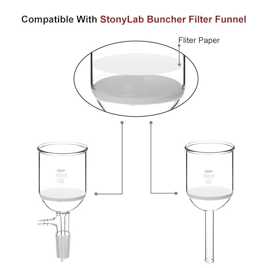 StonyLab Quantitative Filter Paper Circles, 46mm Diameter Cellulose Filter Paper - Image 2