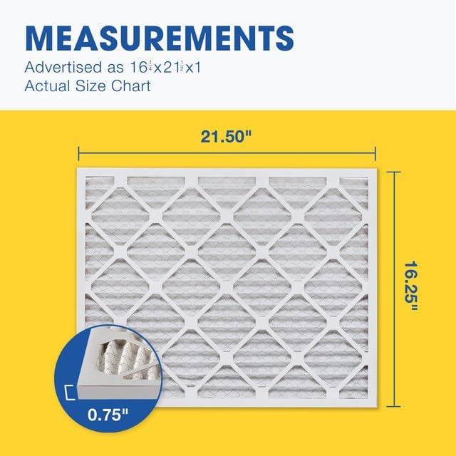 Aerostar 16 1/4x21 1/2x1 MERV 8 Pleated Air Filter, AC Furnace Air Filter - Image 2