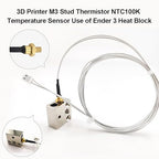Ender 3 M3 Thermistor 300°C 1m/39.4Inch, 3D Printer M3 Stud Thermistor - Image 4