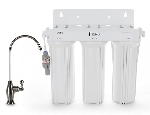 iFilters U300 3 Stage Under Sink Drinking Water Filtration System, High by iFilters