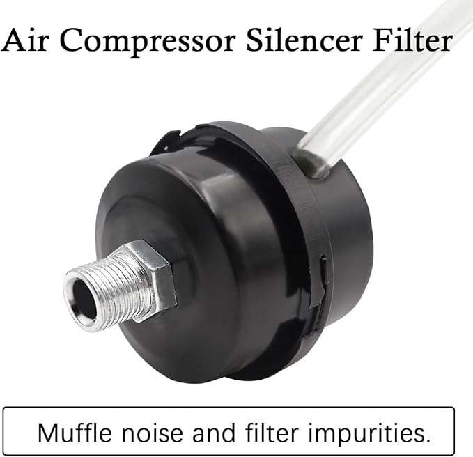 2 pcs 3/8" Thread Air Compressor Silencer, Air Compressor Intake Filter Sound - Image 2