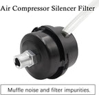 2 pcs 3/8" Thread Air Compressor Silencer, Air Compressor Intake Filter Sound - Image 2
