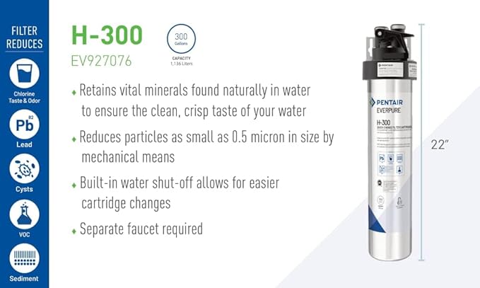 Pentair Everpure H-300 Quick-Change Filter Cartridge, NSF Certified to Reduce - Image 2
