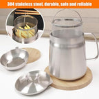 Stainless Steel Oil Filter Pot, Home Oil Fryer Strainer, Stainless Steel Oil - Image 2