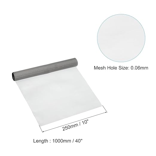 PATIKIL 40" L x 10" W Woven Wire Mesh, 250 Mesh 316L Stainless Steel Air Vent - Image 2