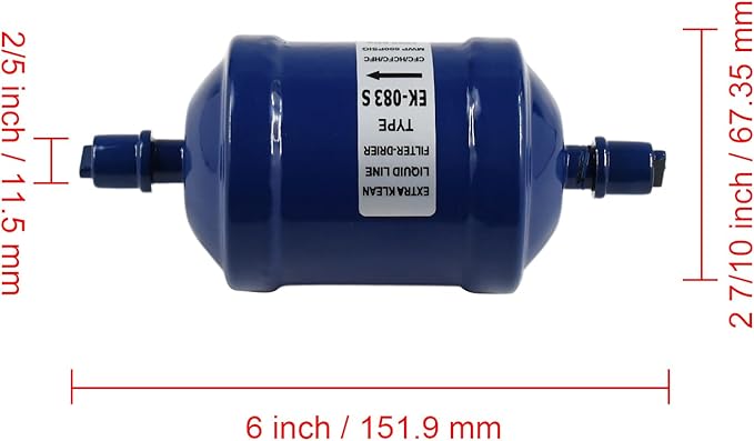 Refrigerant Filter Dryer Liquid Line Filter Drier 3/8 IN Sweat SDML-083S - Image 2
