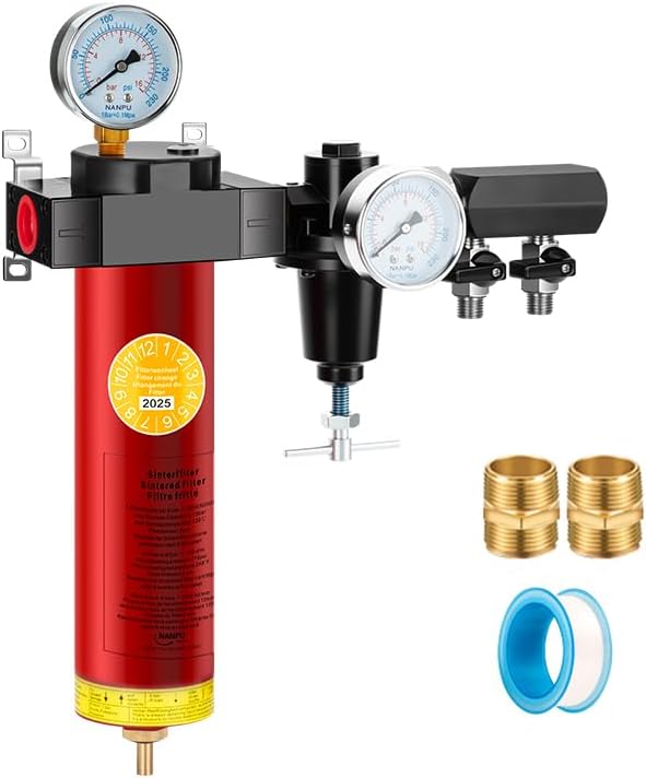 NANPU Z-R Air Filter Regulator– Sintered Filter, 1/2" NPT Inlet, 1/4" NPT by NANPU