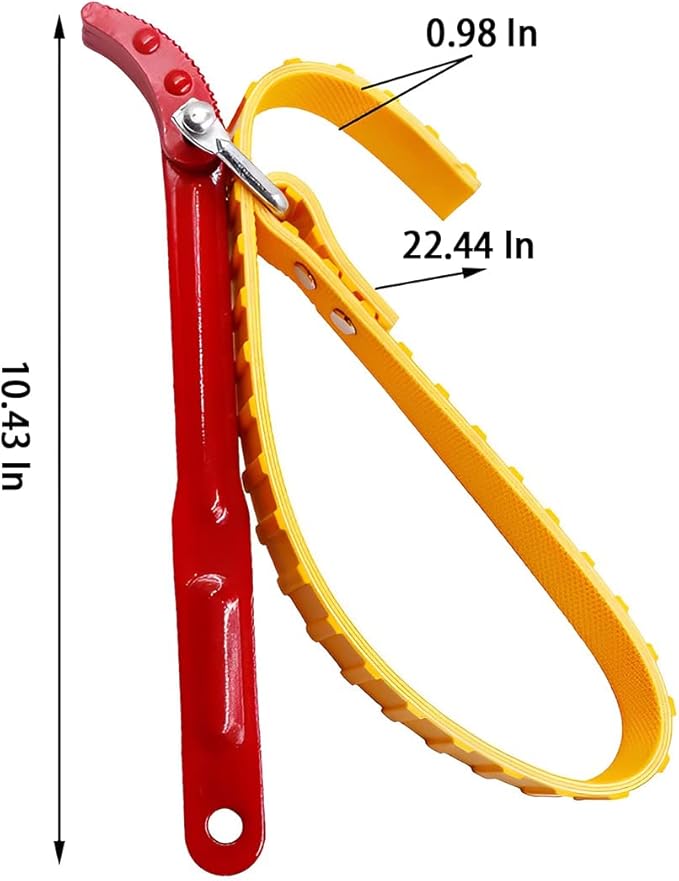 AUCELI Belt Type Oil Filter Wrench, Adjustable Strap and Steel Handle Removal - Image 2