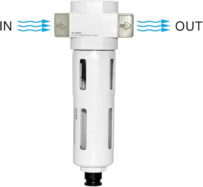 Beduan 1/4" Air in-line Compressed Particulate Filter, Moisture Water Trap - Image 2