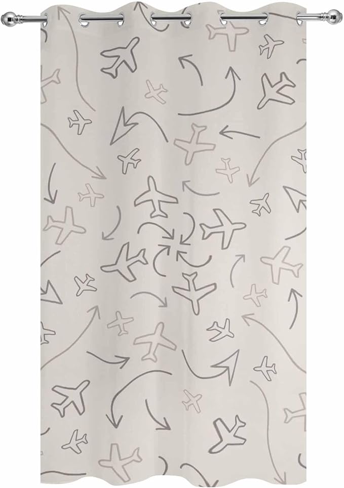 Abstract Airline Route Waterproof Outdoor Curtains - Image 2