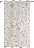 Abstract Airline Route Waterproof Outdoor Curtains - Image 2